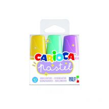 Minilight pack de 3 subrayadores pastel - tinta a base de agua y lavable - punta biselada - color varios - Carioca