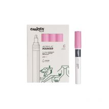 Plus pack de 6 Acrylmarker - Spitze 2mm --- rosa Farbe - Carioca