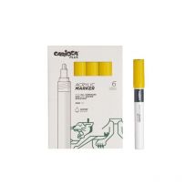 Plus pack of 6 Acrylmarker - Spitze 2mm --- Farbe gelb - Carioca