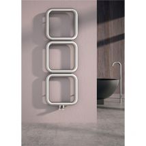 Carisa - Baro Stainless Steel Vertical Designer Heated Towel Rail 1000mm h x 500mm w, Brushed