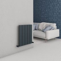 Carisa - chambord Textured Anthracite Aluminium Horizontal Designer Radiator 600mm h x 695mm w, Central Heating