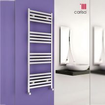 Carisa - fame Textured White Aluminium Vertical Designer Radiator 700mm h x 500mm w, Dual Fuel - Standard