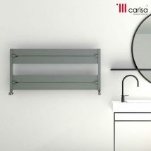 Carisa - Mack Bath Horizontal Aluminium Designer Heated Towel Rail 505mm h x 1500mm w Textured Anthracite - Textured Anthracite