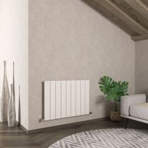 Carisa - Nemo Aluminium Horizontal Designer Radiator 600mm x 1230mm Single Panel - Textured White