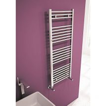 Carisa Nile Chrome Designer Heated Towel Rail 1200mm H x 500mm W Dual Fuel - Thermostatic