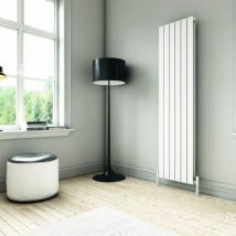 Carisa PLATA DOUBLE Textured White Aluminium Vertical Designer Radiator 1800mm H x 420mm W, Central Heating