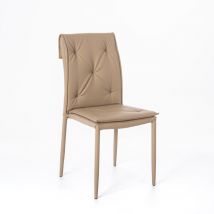 Carla - Chaise en éco-cuir gris tourterelle 4 pcs