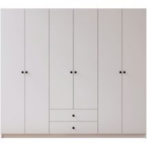 Ecu 6 Door 2 Drawer White Wardrobe