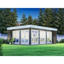 Carlsson - Gardenlounge Viva b mit Fußboden Gartenhaus aus Holz Holzhaus mit Schleppdach, 70 mm Wandstärke , Imprägnierung (Pinie)