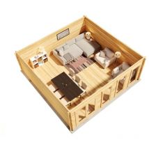 Carlsson - Alpholz Gartenhaus Atrium-D aus Massiv-holz, Gerätehaus Garten Holzhaus inklusive Montagematerial, Geräteschuppen Größe: 598 x 598 cm,