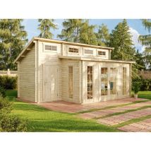 Alpholz - Gartenhaus Lausitz-40 iso aus Massiv-holz, Gerätehaus Garten Holzhaus inkl. Montagematerial, Geräteschuppen 570 x 420 cm mit Pultdach, 40