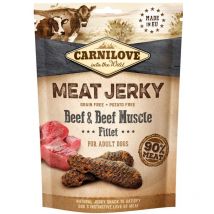 CARNILOVE MEAT JERKY Bœuf avec filet de muscle de bœuf - snack pour chien - 100 g