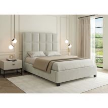 Deco In Paris - caroline - Lit coffre en velours beige design caroline 160 x 200 cm