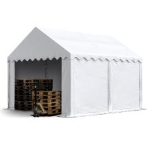 Carpasol - toolport Carpa almacén 3x4 m pvc 750 n impermeable blanco carpa de almacenamiento con base reforzada