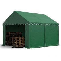 Carpa almacén 3x4 m pvc 750 n impermeable verde oscuro carpa de almacenamiento con base reforzada - Toolport