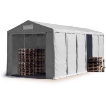 Carpasol - toolport Carpa almacén 6x12 m carpa industrial 4m de altura lateral pvc 850 n gris 100% impermeable puerta con cremallera