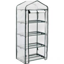 Carpa de balcón con lona desmontable, invernadero para tomates, 69 x 49 x 158 cm blanco y verde