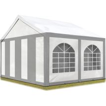 Toolport Carpa De Fiesta De Alta Calidad 3x4 M Carpa Para Fiestas Carpa De Lona Pe 450 N Carpa De Jardín Carpa Para Fiestas Gris-blanc Impermeable