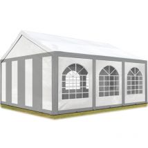 Carpasol - toolport Carpa de fiesta de alta calidad 3x6 m carpa para fiestas carpa de lona pe 450 n carpa de jardín carpa para fiestas gris-blanc