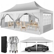 Luckzon - Carpa de jardín plegable 3x6M Protección uv impermeable, Barnum plegable para bodas, picnics, mercados, camping con 6 paredes laterales