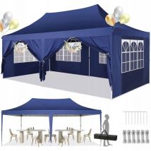 Luckzon - Carpa de jardín plegable 3x6M Protección uv impermeable, Barnum plegable para bodas, picnics, mercados, camping con 6 paredes laterales