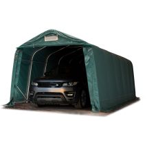 TOOLPORT Carpa Garage 3,3x7,2 m PVC 800 N de alta resistencia Garaje portátil Cobertizo compacto de almacenamiento Refugio 100% impermeable verde
