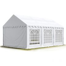 Carpa para fiestas carpa de fiesta 4x6 m carpa de pabellón de jardín lona pvc 700 n en blanco impermeable - Toolport