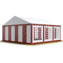 Intent24 - toolport Carpa para fiestas carpa de fiesta 4x6 m carpa de pabellón de jardín lona pvc 700 n en rojo-blanco impermeable
