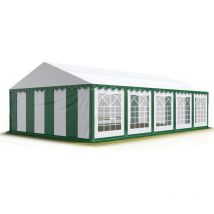 Carpa para fiestas carpa de fiesta 5x10 m carpa de pabellón de jardín lona pvc 700 n en verde-blanco impermeable - Toolport
