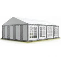 House Of Tents - Carpa para fiestas carpa de fiesta 5x8 m carpa de pabellón de jardín aprox. 500g/m² lona pvc en gris-blanco impermeable - bianco