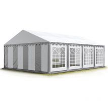 Carpasol - toolport Carpa para fiestas carpa de fiesta 6x8 m carpa de pabellón de jardín lona pvc 700 n en gris-blanco impermeable