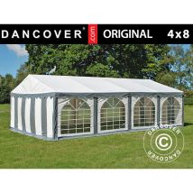 Dancover - Carpa para fiestas Carpa Eventos Original 4x8m pvc, Gris/Blanco