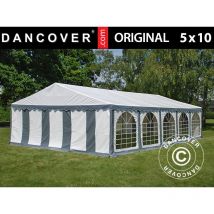 Dancover - Carpa para fiestas Carpa Eventos Original 5x10m pvc, Gris/Blanco