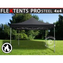 Carpa plegable Carpa Rapida FleXtents PRO Steel 4x4m Negro,
