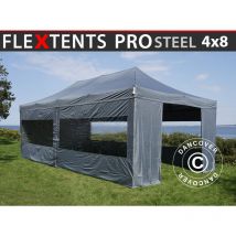 Dancover - Carpa plegable Carpa Rapida FleXtents pro Steel 4x8m Gris, Incl.