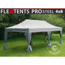 Dancover - Carpa plegable Carpa Rapida FleXtents pro Steel 4x8m Latte, incl.