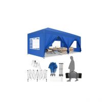 Luckzon - Carpa plegable de jardín. Gazebo impermeable plegable 3x6m con paneles laterales. Carpa de exterior. Altura ajustable. Protección uv 50+. y