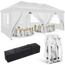 Luckzon - Carpa plegable de jardín. Gazebo impermeable plegable 3x6m con paneles laterales. Carpa de exterior. Altura ajustable. uv. y protección
