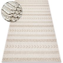 Carpet jersey 19243 beige - Chevron, structural, loop boho beige 180x270 cm