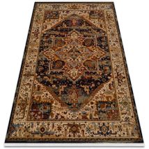Carpet Wool keshan fringe, Ornament, frame oriental 2886/53511 beige / navy beige 200x290 cm