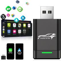 Carplay sans Fil & Adaptateur Android Auto sans Fil, 2 en 1 Dongle Carplay sans Fil Convertir CarPlay Filaire en sans Fil, 5G WiFi,Plug & Play,Dongle