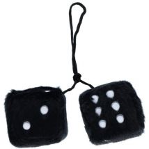 Carpoint - Des en peluche noir 6x6x 6cm