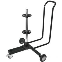 Carpoint - Soporte móvil para ruedas con cubierta aluminio negro