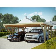 Carport Bois PALERME 2 Voitures - 510 x 603 - Abris pour Voitures - Bois des Regions Nordiques - Pin Traité Autoclave - Design Moderne
