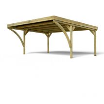 Carport en bois traité 2 voitures 29,2 m² - Victor Modern