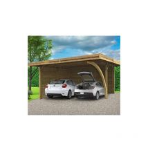 Carport 5064 x 6064 mm 2 véhicules, Ancrage Aucun
