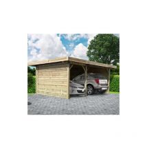 Carport 5064 x 7064 mm avec 3 parois, Ancrage a visser