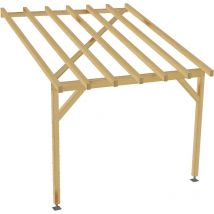 Jardinatoire - Carport adossé 3x3 - Tuilable pente 30% - Bois massif - Robuste + Vis