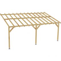 Jardinatoire - Carport adossé 6x3 - Pente 30% - Bois massif - Durable + Vis