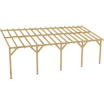 Jardinatoire - Carport adossé 8x3 - Pente 30% - Bois massif - Durable Sans la visserie et sans les pieds de poteaux